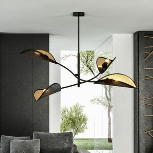 LOTUS 4 BLACK/GOLD 1106/4 lampa sufitowa żyrandol oryginalny Design abażury