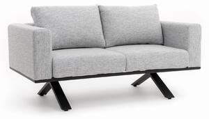Sofa ogrodowa 2 osobowa MARABELLA szara nowoczesna aluminiowa