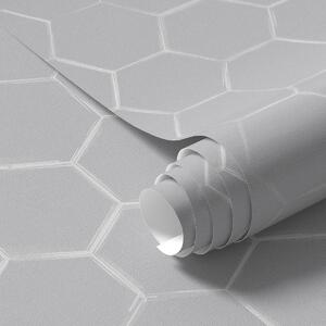 Tapety Jasnoszare trójwymiarowe sześciokąty z delikatnymi cieniami, Tapety Abstrakcyjne, a01059v1 : Uwalls.pl