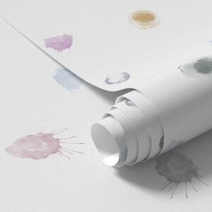 Tapety Duże kolorowe plamy akwareli na białym papierze, Tapety Abstrakcyjne, a01062 : Uwalls.pl