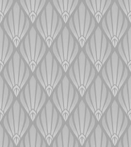 Tapety Szary styl art déco z formami w kształcie wachlarza, Tapety Abstrakcyjne, a01064 : Uwalls.pl