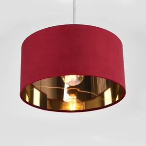 Lampa wisząca Florencja z abażurem w kolorze czerwonego wina