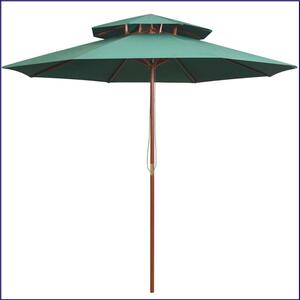 Zielony parasol do ogrodu z podwójnym daszkiem - Serenity