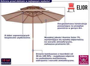 Dwupoziomowy parasol ogrodowy taupe - Serenity