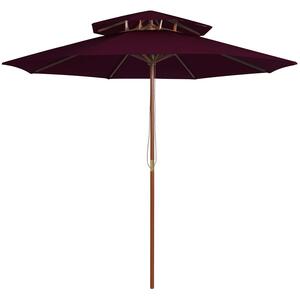 Bordowy okrągły parasol ogrodowy - Serenity