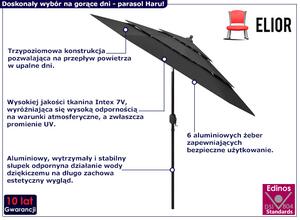 Antracytowy parasol ogrodowy - Haru