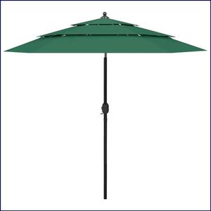Zielony parasol ogrodowy trzypoziomowy - Haru