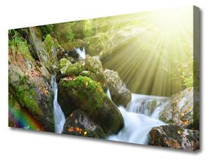 Obraz Canvas Wodospad Tęcza Natura Potok