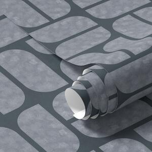 Tapety Ciemne tło z szarą mozaiką zaokrąglonych modułów, Tapety Abstrakcyjne, a01069v1 : Uwalls.pl
