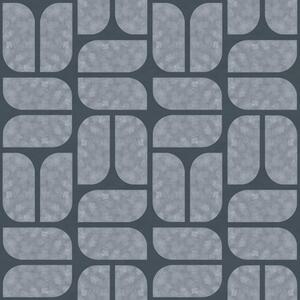 Tapety Ciemne tło z szarą mozaiką zaokrąglonych modułów, Tapety Abstrakcyjne, a01069v1 : Uwalls.pl
