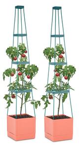 Waldbeck Tomato Tower, doniczka do uprawy pomidorów, zestaw 2 szt., 25 x 150 x 25 cm, pierścienie, PP