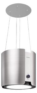 Klarstein Skyfall Smart, okap kuchenny wyspowy, pochłaniacz, Ø 45 cm, 402 m³/h, LED, stal nierdzewna, kolor srebrny
