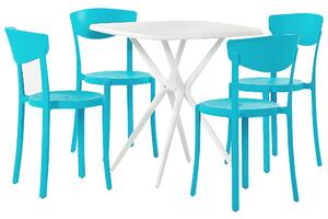 Nowoczesny zestaw mebli ogrodowych 4 sztaplowane krzesła niebieski Sersale/Vieste Beliani