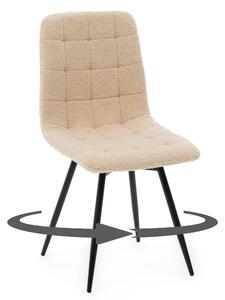 Krzesło obrotowe ARCO tapicerowane pikowane beżowe boucle nowoczesne