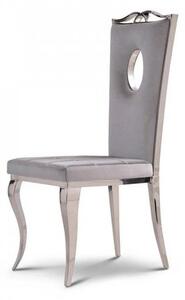 Krzesło glamour Luxury Silver - nowoczesne krzesło tapicerowane