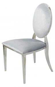 Krzesło Ludwik glamour Silver - nowoczesne krzesło tapicerowane