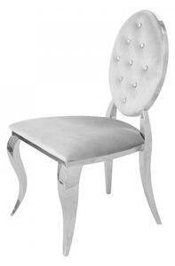 Krzesło Ludwik II glamour Silver - nowoczesne krzesła pikowane kryształkami