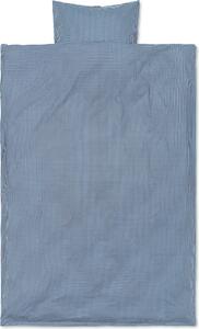 Pościel Check 140 x 200 cm niebieska z poszewką na poduszkę 60 x 63 cm