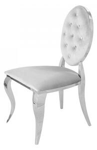 Krzesło Ludwik II glamour Silver - nowoczesne krzesła pikowane guzikami