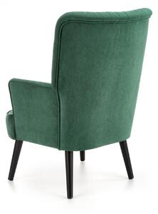 EMWOmeble Fotel welurowy na wysokich nóżkach DELGADO / ciemny zielony