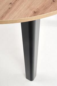 EMWOmeble RINGO stół kolor blat dąb artisan, nogi - czarny (102-142x102x76 cm) (2p=1szt)