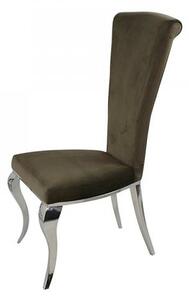 Krzesło glamour Ottavio Brown - nowoczesne krzesło tapicerowane