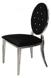 Krzesło Ludwik glamour Black - nowoczesne krzesła pikowane kryształkami