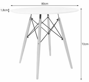 MebleMWM Stół okrągły TODI 80cm biały/czarne nogi