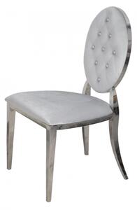 Krzesło Ludwik glamour Silver - nowoczesne krzesła pikowane kryształkami