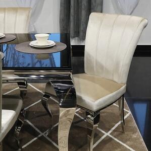 Krzesło glamour Livio Beige - nowoczesne krzesło tapicerowane
