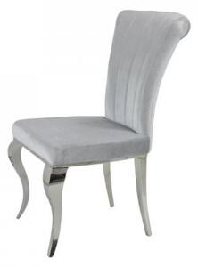 Krzesło glamour Livio Silver - nowoczesne krzesło tapicerowane