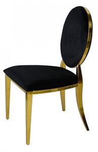 Krzesło Ludwik Gold glamour Black - złote krzesła tapicerowane