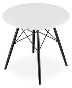 MebleMWM Stół okrągły TODI 80cm biały/czarne nogi