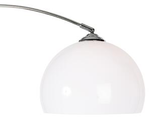 Luk Nowoczesna lampa łukowa chrom z białym kloszem - Arc Basic Oswietlenie wewnetrzne