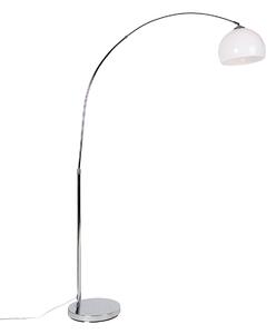 Luk Nowoczesna lampa łukowa chrom z białym kloszem - Arc Basic Oswietlenie wewnetrzne