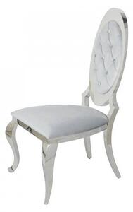 Krzesło glamour Victoria Silver - nowoczesne krzesło pikowane guzikami