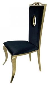 Krzesło Luxury Gold glamour Black - złote krzesła tapicerowane