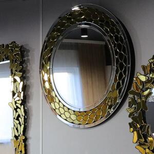 Złote lustro glamour okrągłe śr. 90 cm M-0545