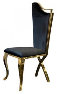 Krzesło glamour Queen Gold Black - złote krzesła tapicerowane