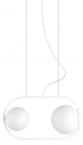 Biała lampa wisząca Koban A w minimalistycznym stylu