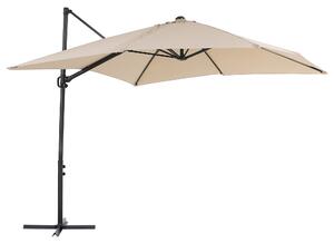Parasol ogrodowy na wysięgniku składany 245 x 245 cm beżowy Monza II Beliani