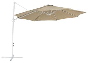 Parasol ogrodowy podwieszany ⌀ 295 cm na wysięgniku szarobeżowy Savona II Beliani