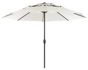 Nowoczesny parasol ogrodowy ośmiokątny składany z korbką 285 cm beżowy Bibione Beliani