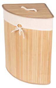 Narożny kosz na pranie ARCO, bambus, 60 l