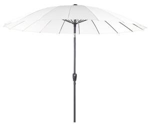 Nowoczesny parasol ogrodowy składany z korbką 255 cm aluminiowy beżowy Baia Beliani