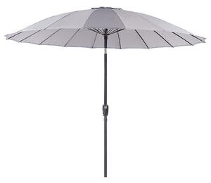 Nowoczesny parasol ogrodowy składany z korbką 255 cm aluminiowy szary Baia Beliani