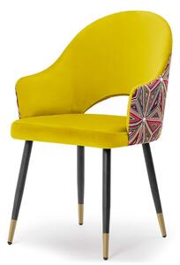 Krzesło Fabiene wzorzyste turkusowe