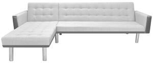 Sofa narożna z tkaniny, 218x155x69 cm szaro-czarna