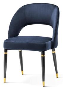 Eleganckie krzesło Le Beau ze złotymi akcentami granatowe