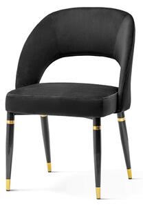Czarne krzesło Le Beau ze złotymi akcentami